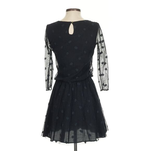 Sézane polka dot chiffon dress EU 34 US 2  sheer sleeve Parisian cocktail party - Picture 3 of 15